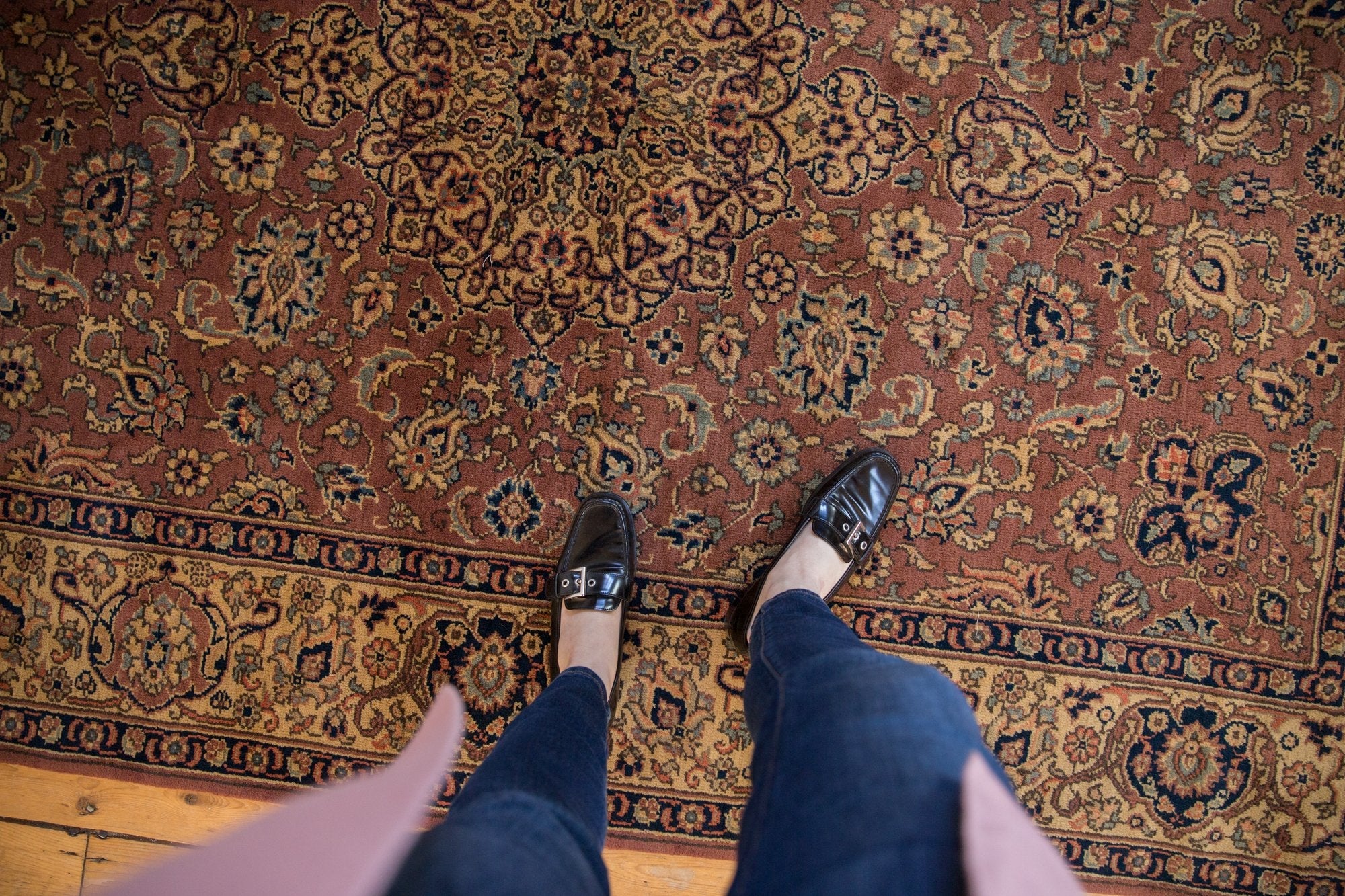 5.5x8 Vintage Romanian Tabriz Design Carpet