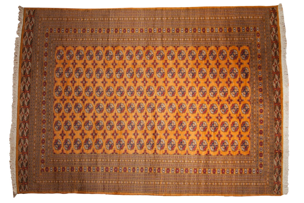 10x14 Vintage Fine Pakistani Bokhara Design Carpet