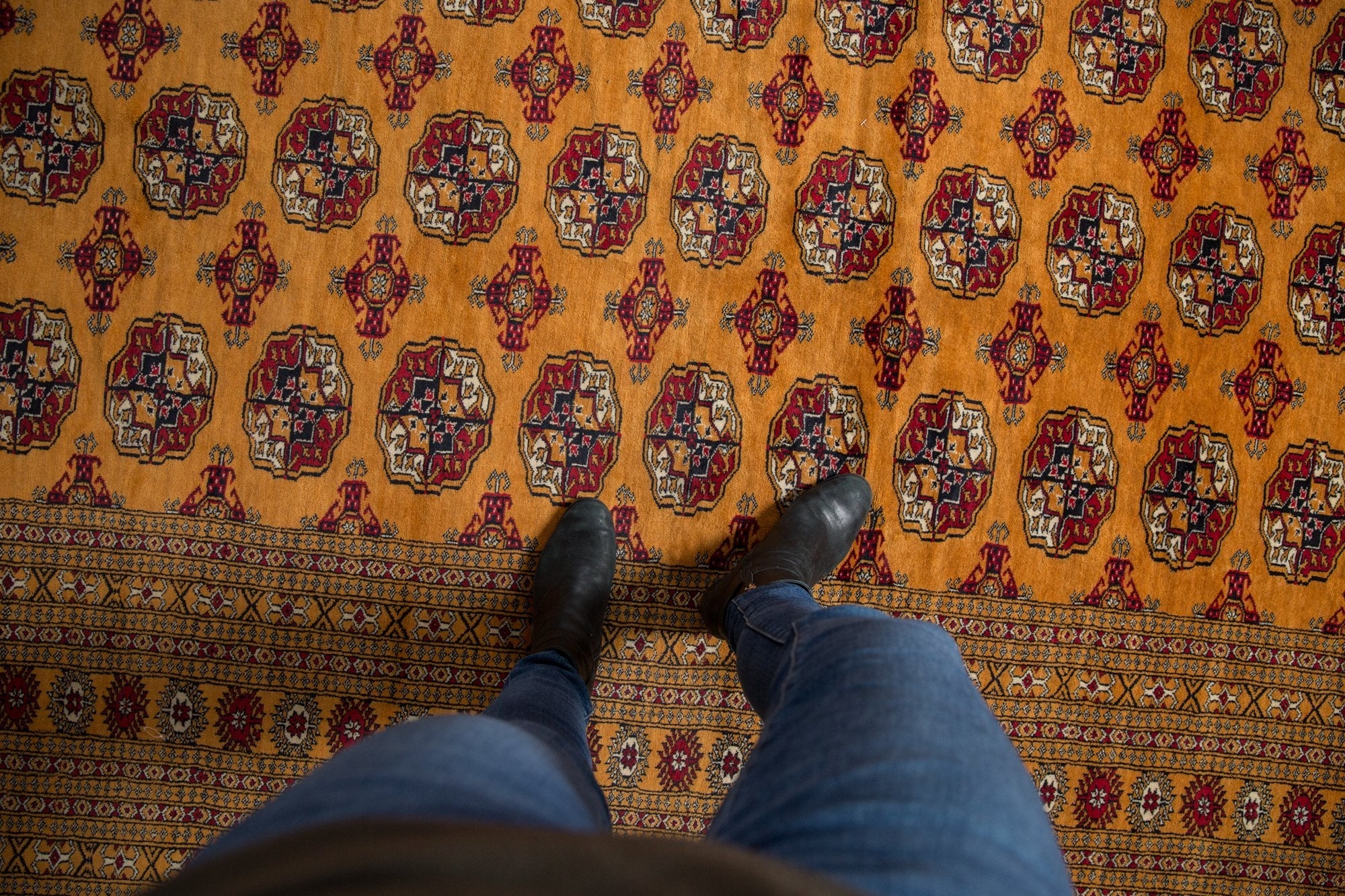 10x14 Vintage Fine Pakistani Bokhara Design Carpet