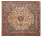 17x19 Vintage Bulgarian Kerman Design Square Carpet