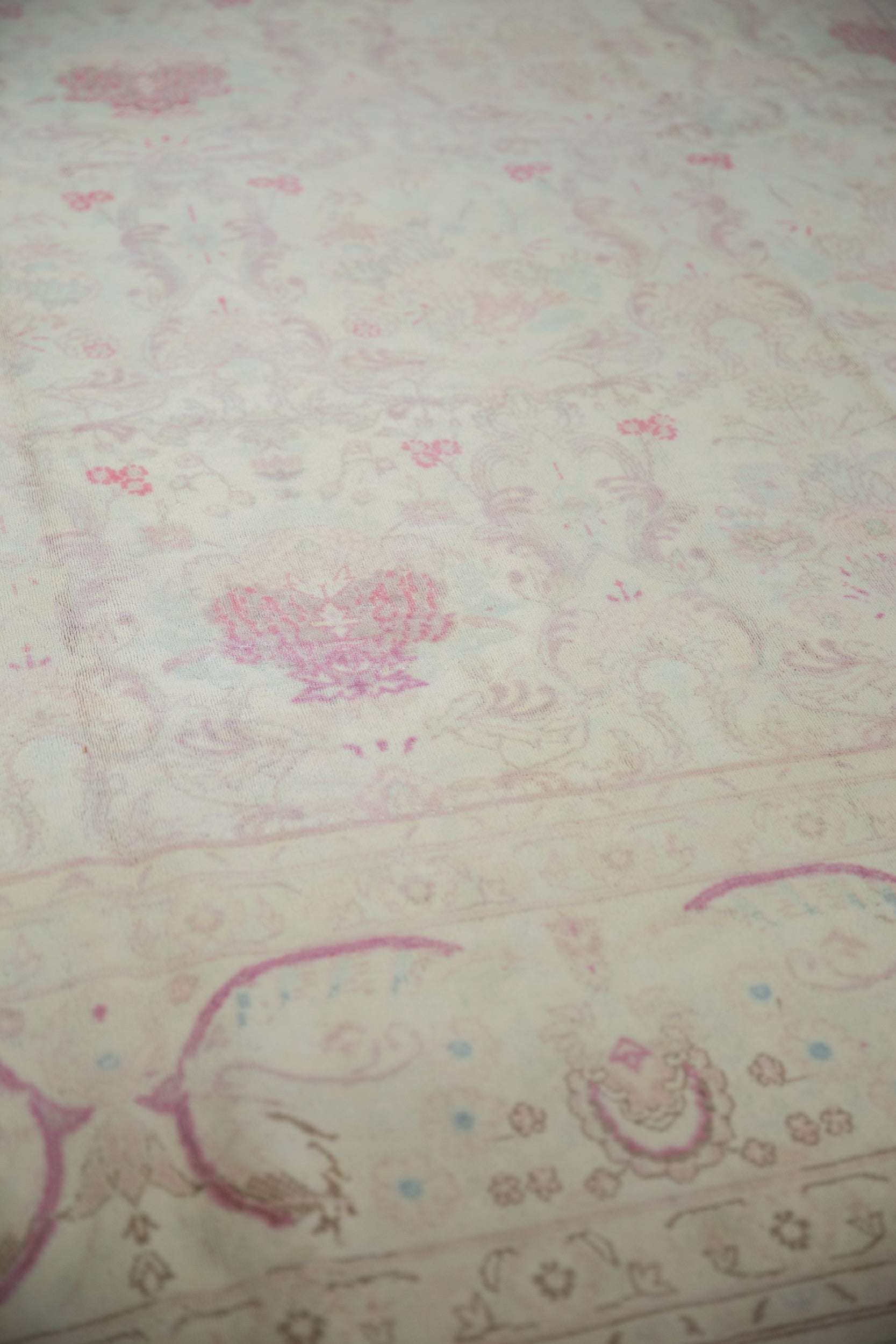 10x14 Vintage Distressed Bulgarian Kerman Design Carpet