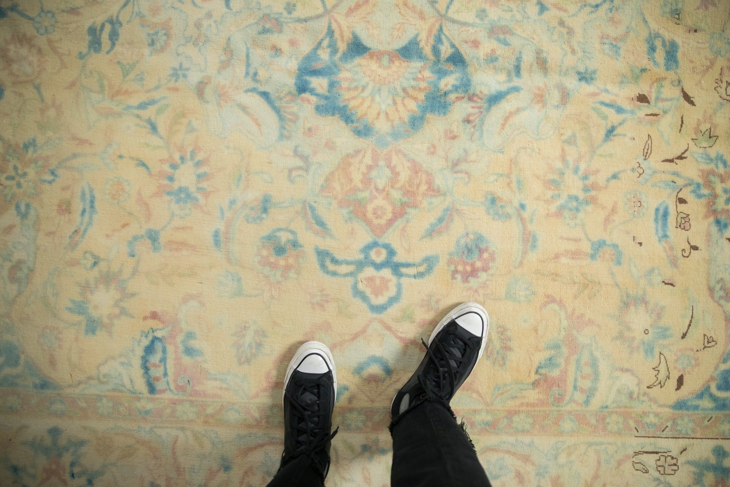 10x14 Vintage Distressed Bulgarian Polonaise Design Carpet