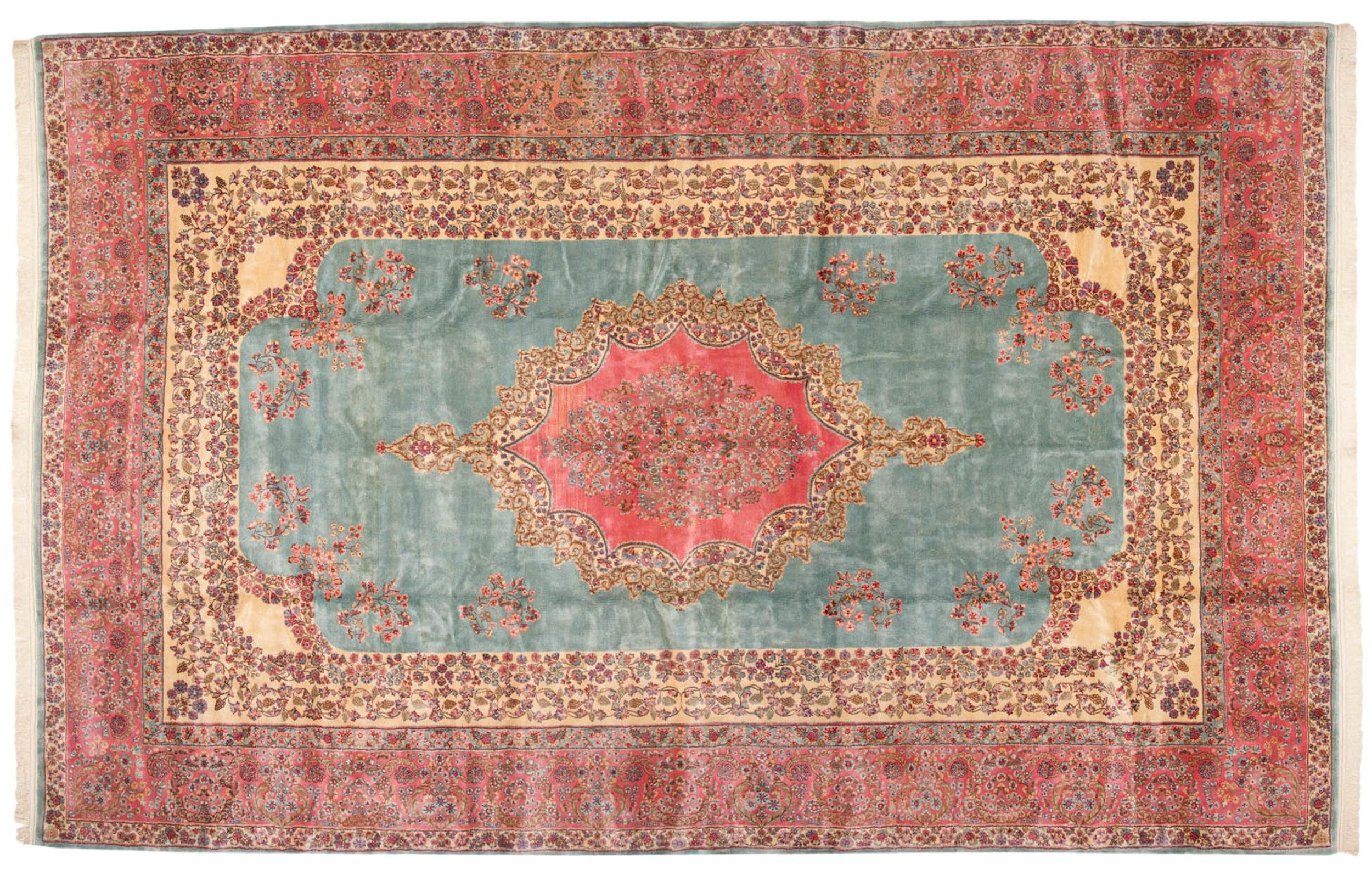 10x16.5 Vintage Fine Kerman Carpet
