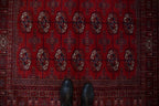 5x5 Vintage Fine Bokhara Square Rug