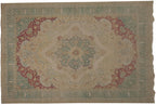 6x9 Vintage Distressed Bulgarian Kerman Design Carpet