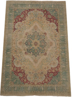 6x9 Vintage Distressed Bulgarian Kerman Design Carpet