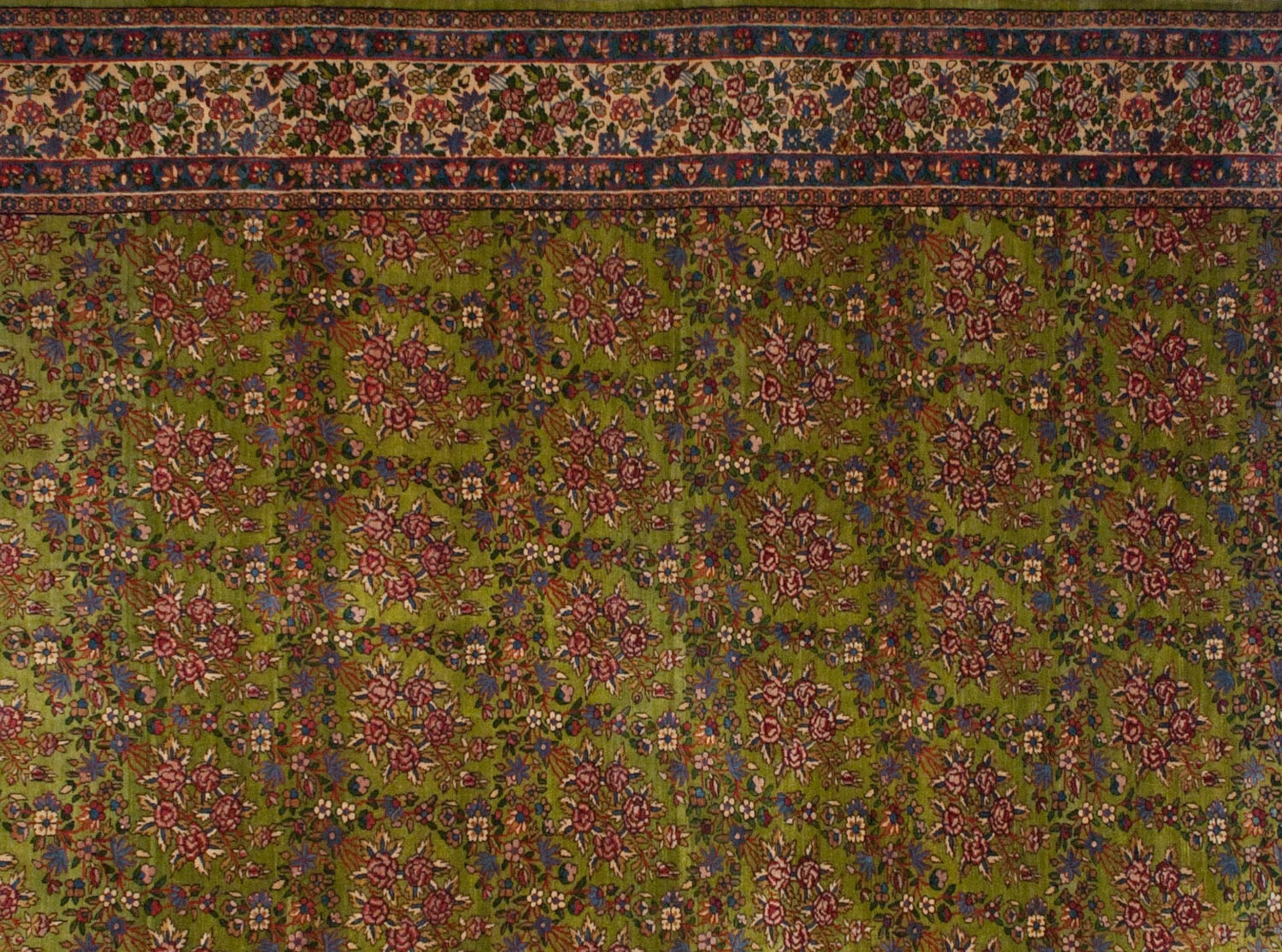 7x15 Vintage Kerman Carpet