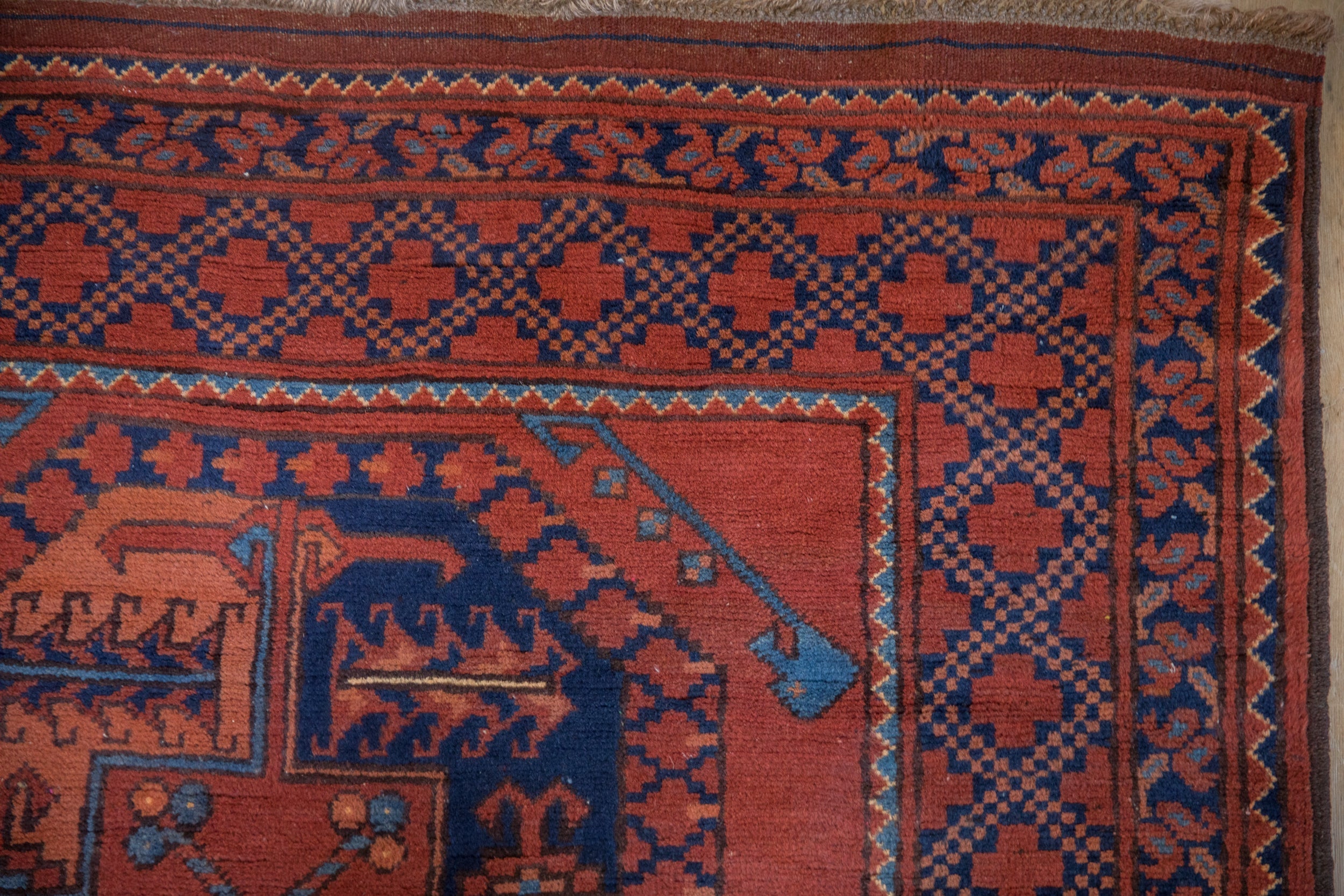 3.5x5 Vintage Pakistani Ersari Design Rug