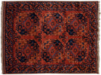 3.5x5 Vintage Pakistani Ersari Design Rug