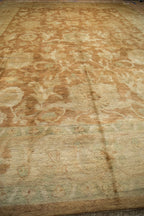 10x14 Vintage Gold Wash Indian Oushak Design Carpet