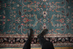 6x9 Vintage Indian Mohajeran Sarouk Design Carpet
