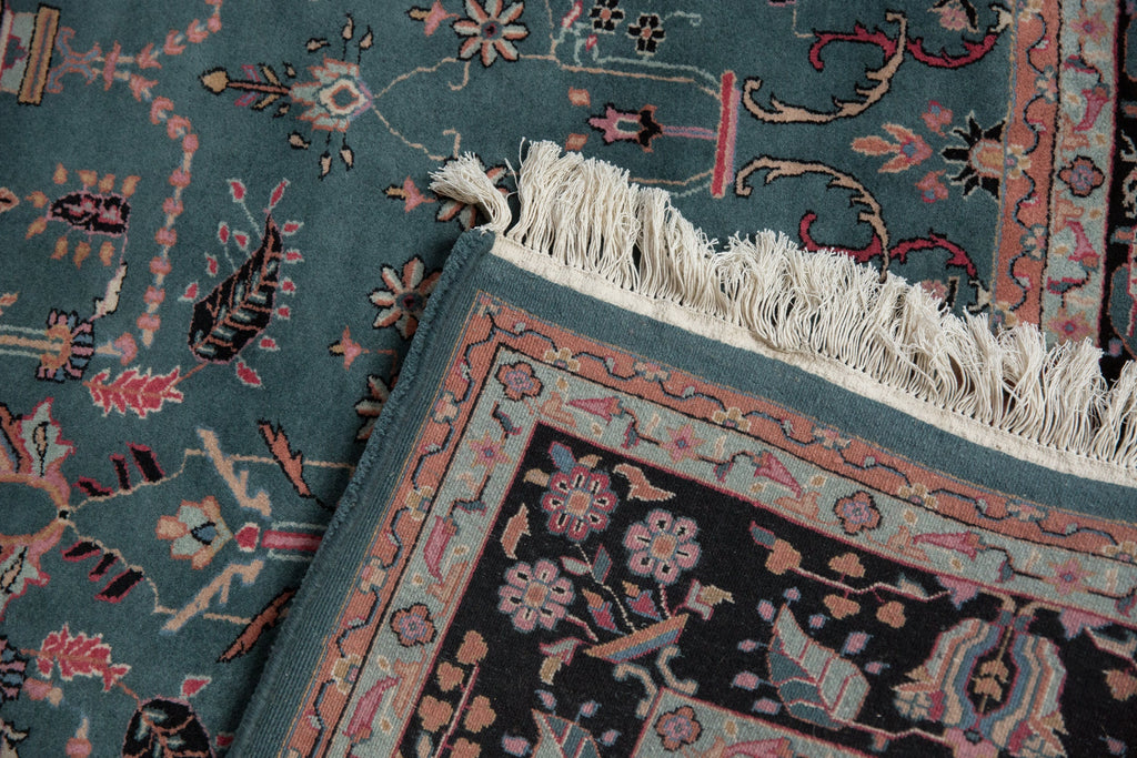 6x9 Vintage Indian Mohajeran Sarouk Design Carpet
