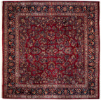 12x12 Vintage Fine Sarouk Square Carpet