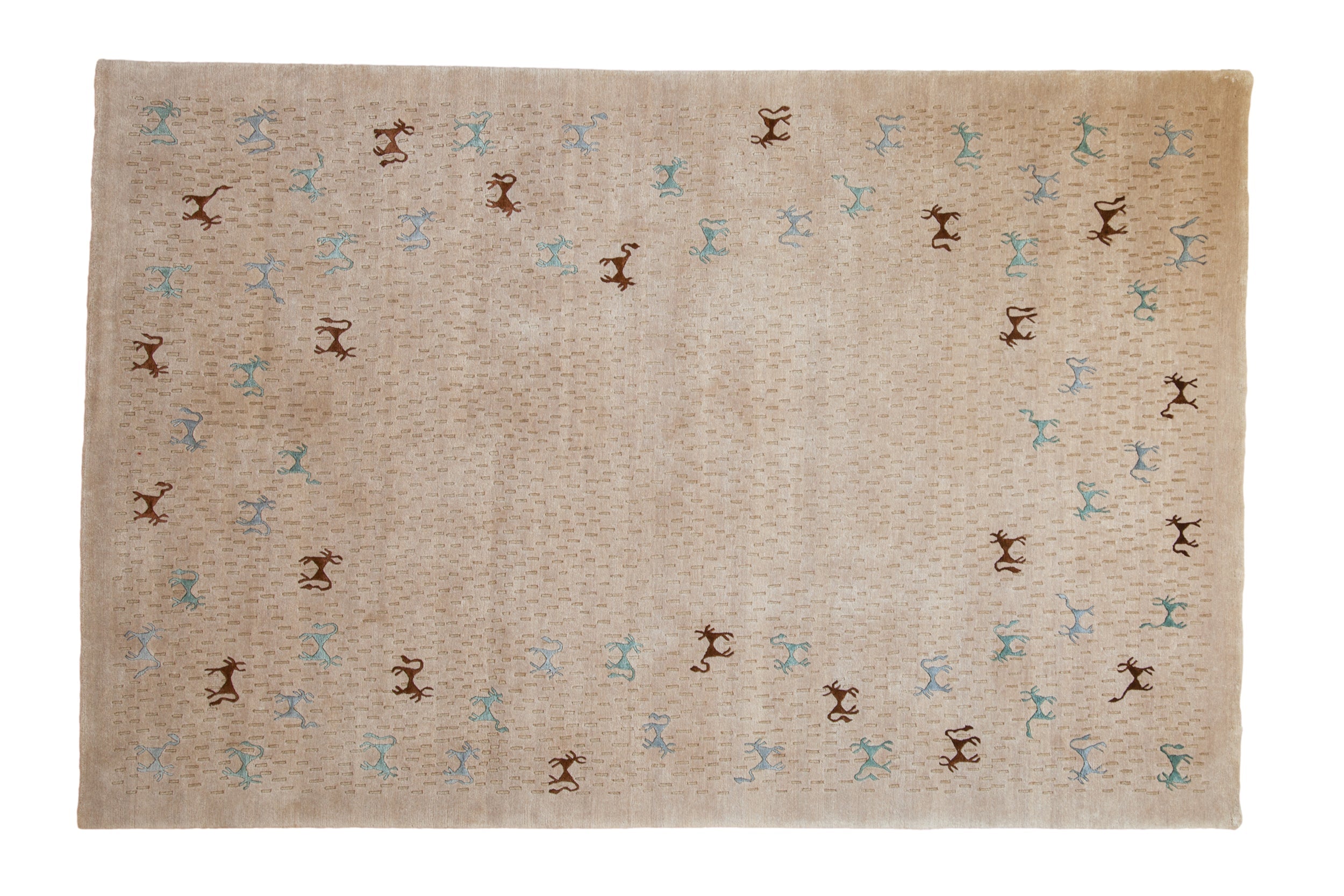 6x9 New Indian Folk Art Design Carpet