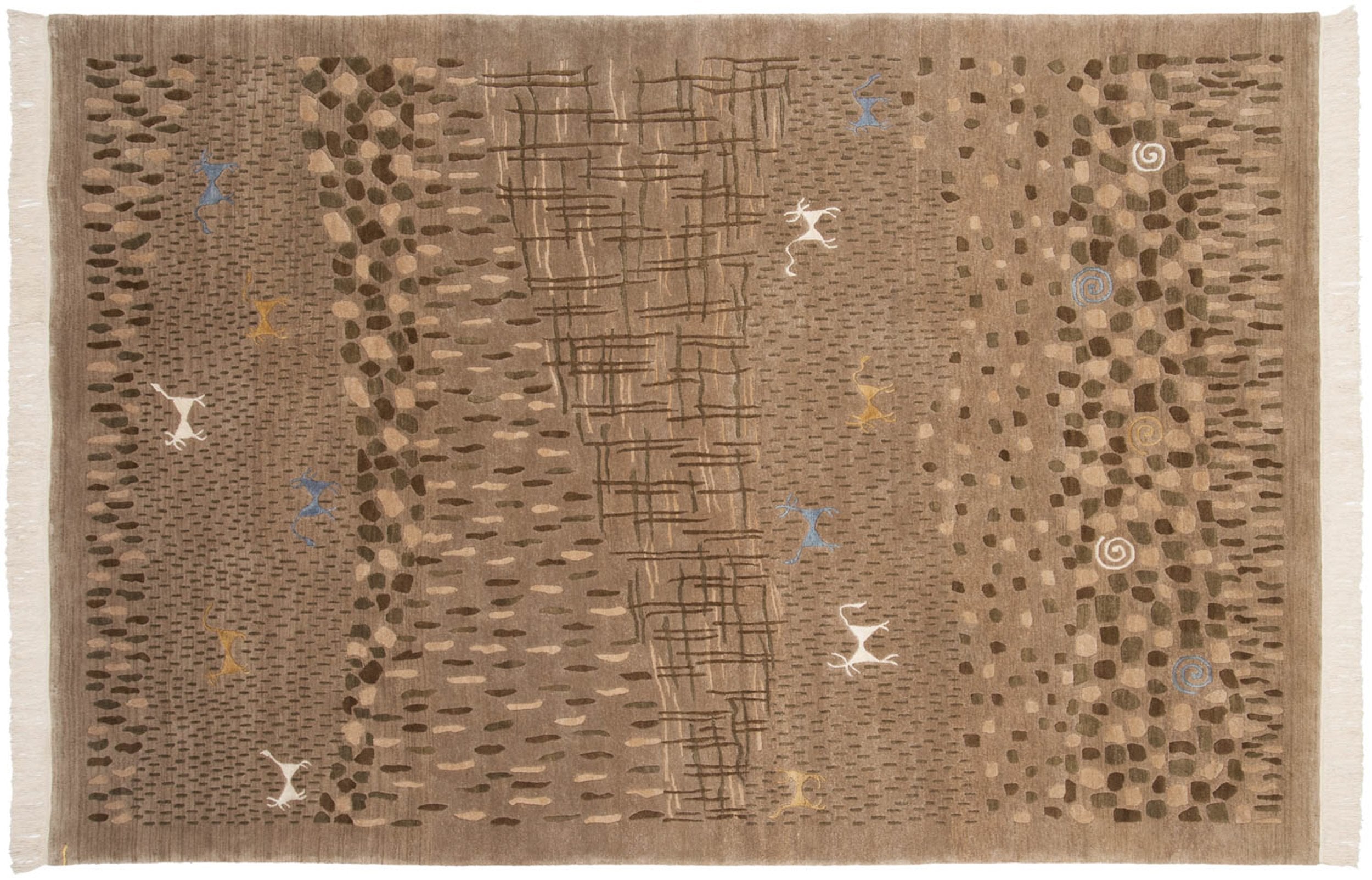 6x9 New Indian Folk Art Design Carpet