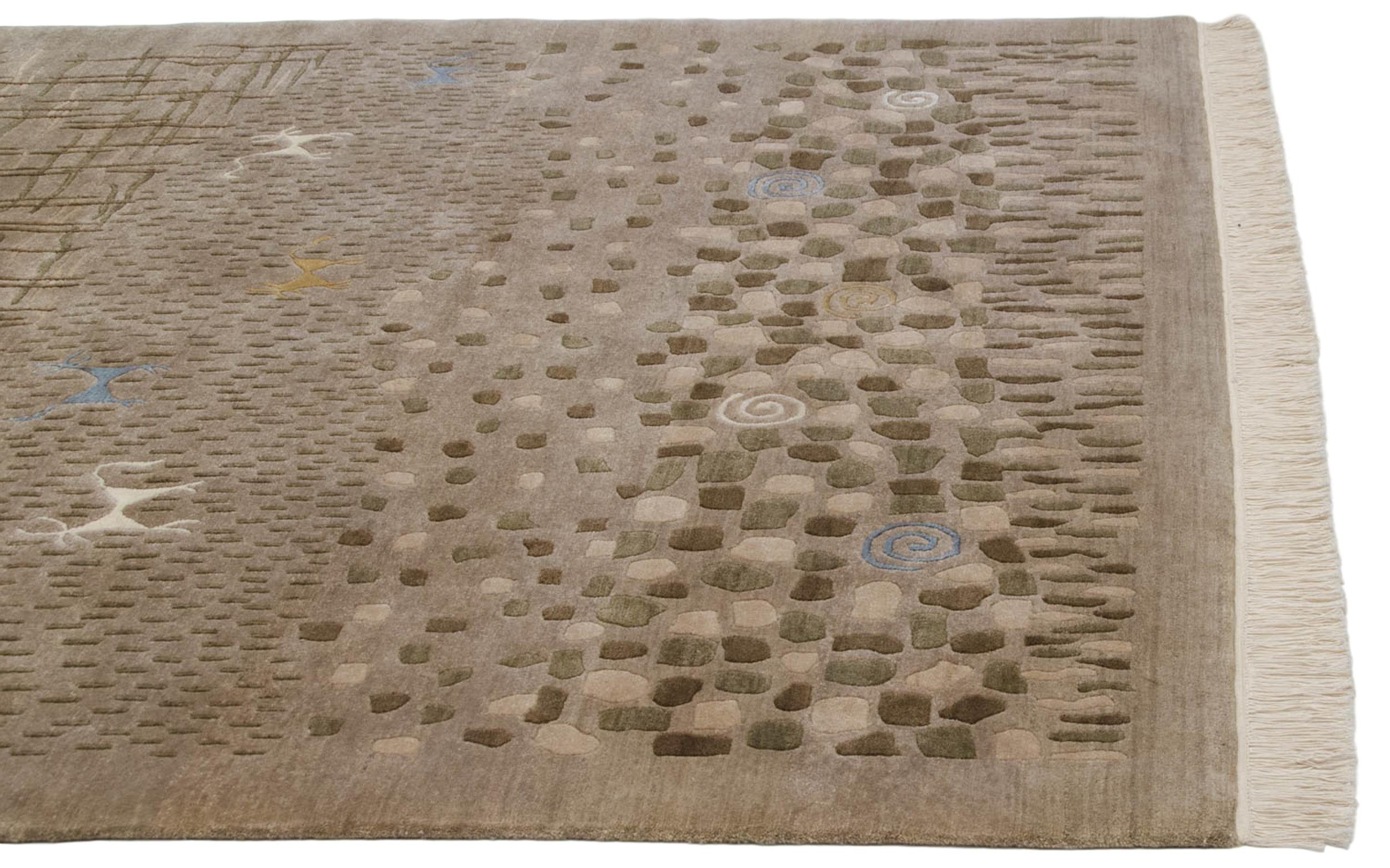 6x9 New Indian Folk Art Design Carpet