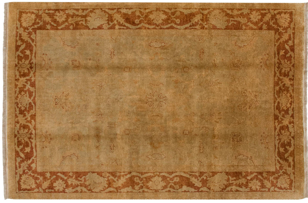 6x9 New Gold Wash Indian Oushak Design Carpet