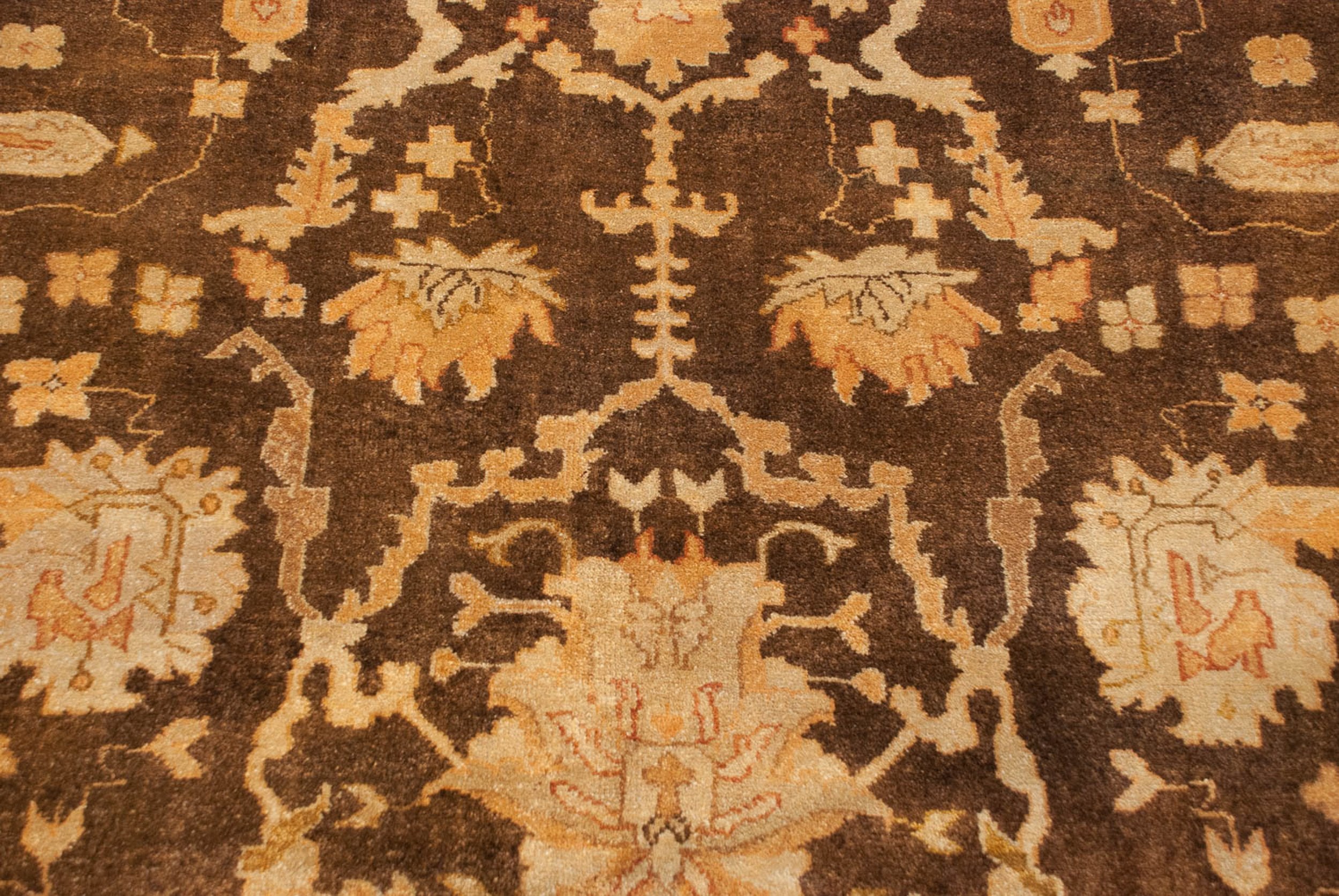 9x12 New Gold Wash Indian Oushak Design Carpet