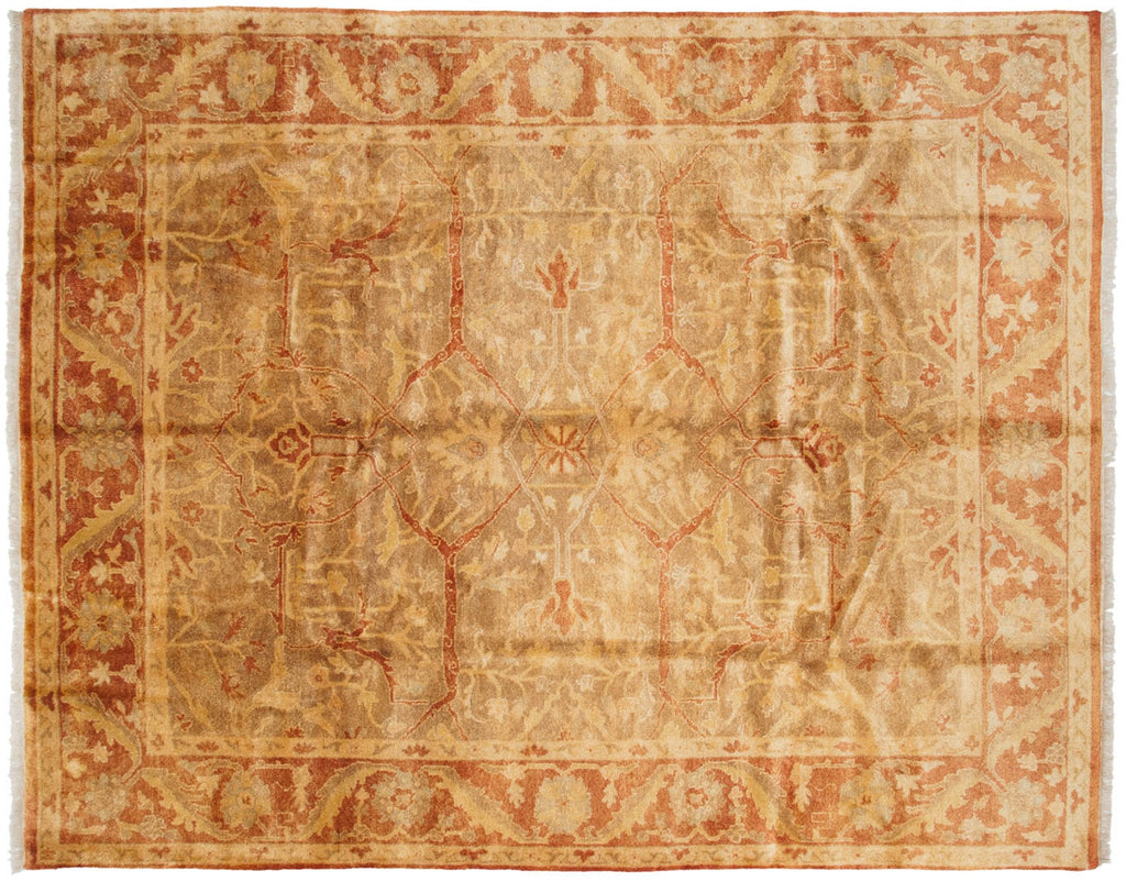 8x10 New Gold Wash Indian Oushak Design Carpet