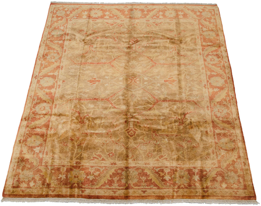 8x10 New Gold Wash Indian Oushak Design Carpet