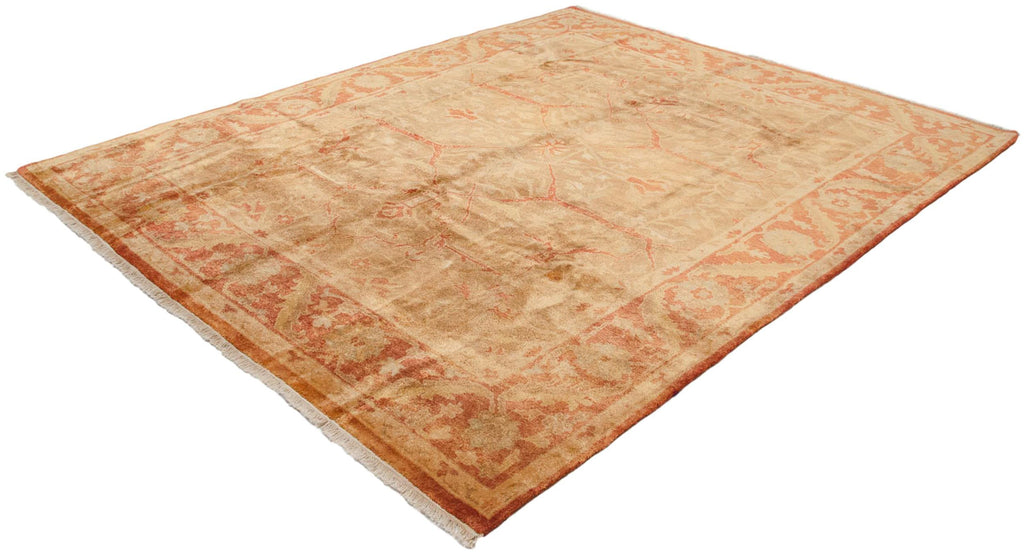 8x10 New Gold Wash Indian Oushak Design Carpet