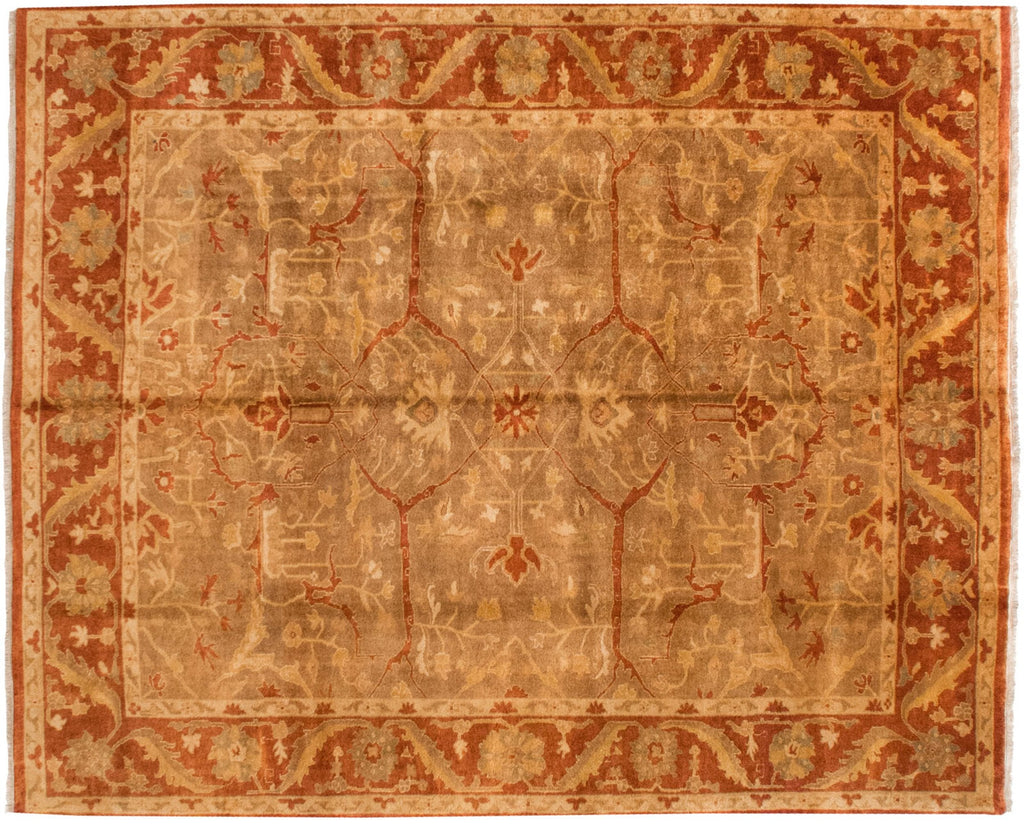 8.5x11.5 New Gold Wash Indian Oushak Design Carpet