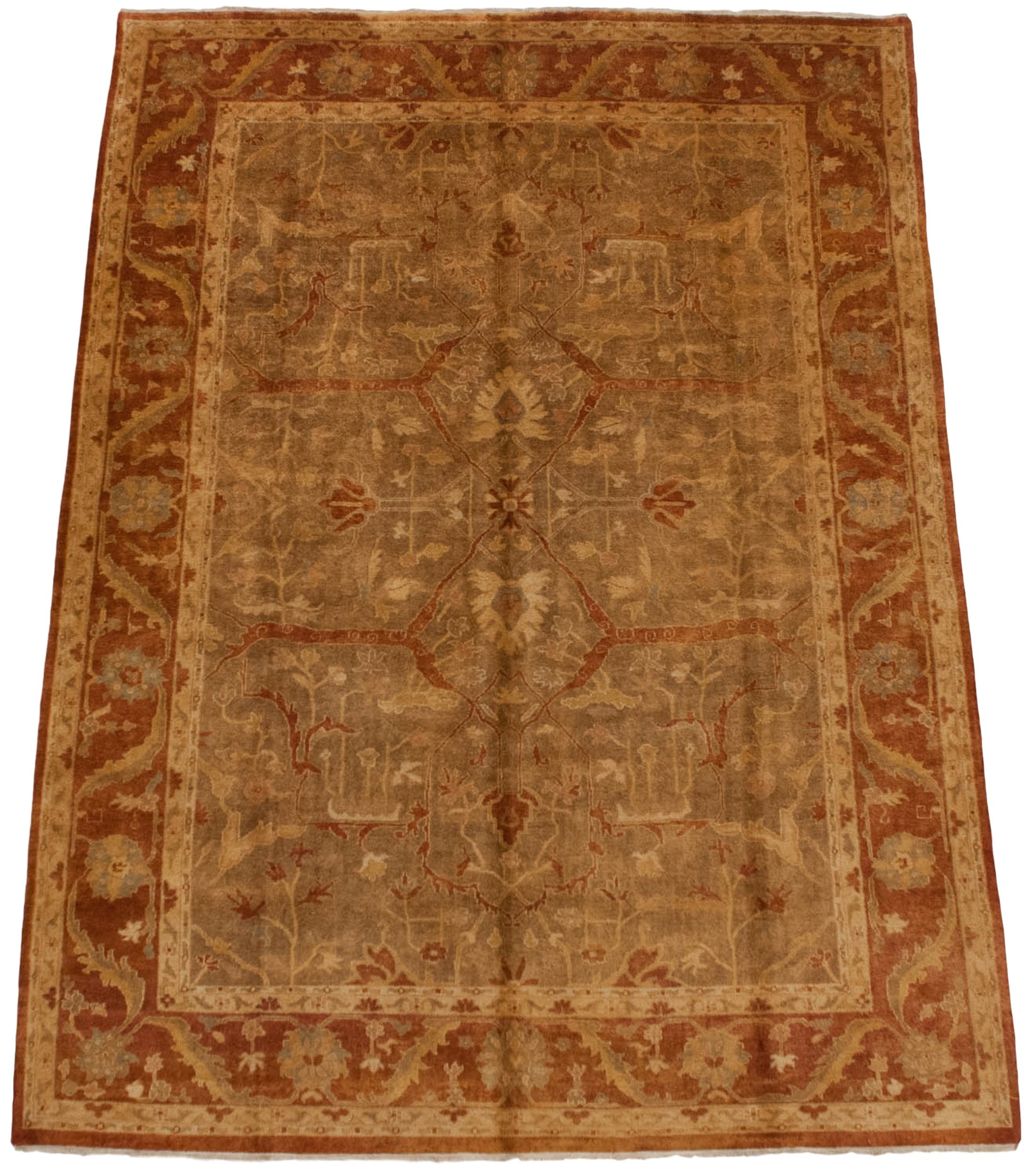 10x13.5 New Gold Wash Indian Oushak Design Carpet