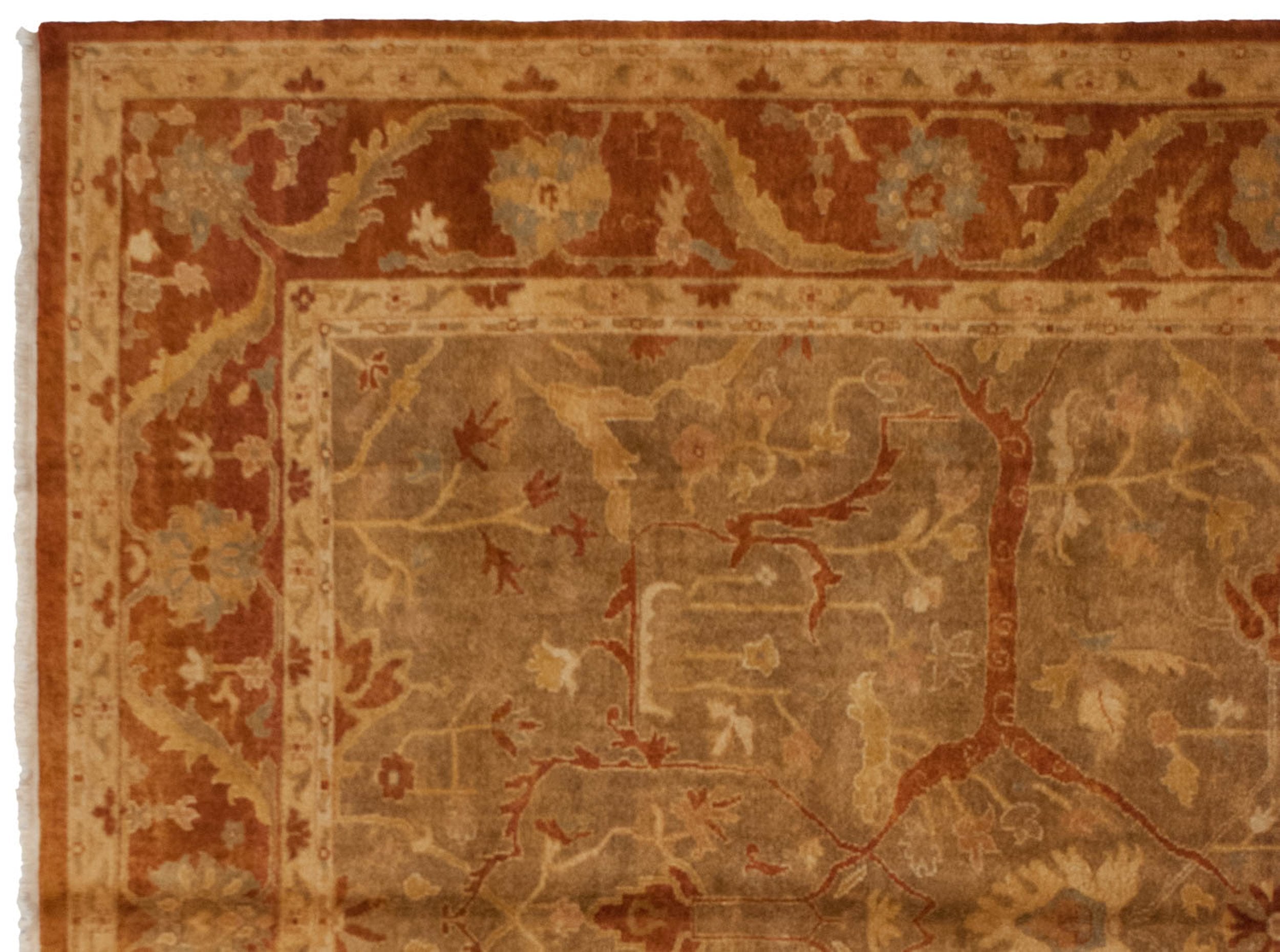 10x13.5 New Gold Wash Indian Oushak Design Carpet