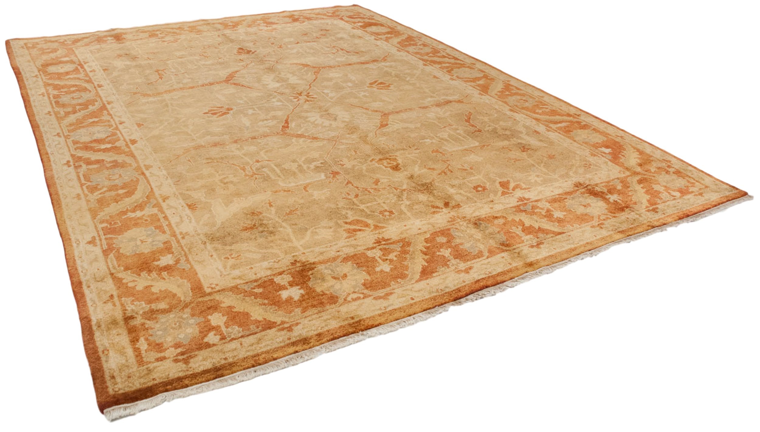 10x13.5 New Gold Wash Indian Oushak Design Carpet