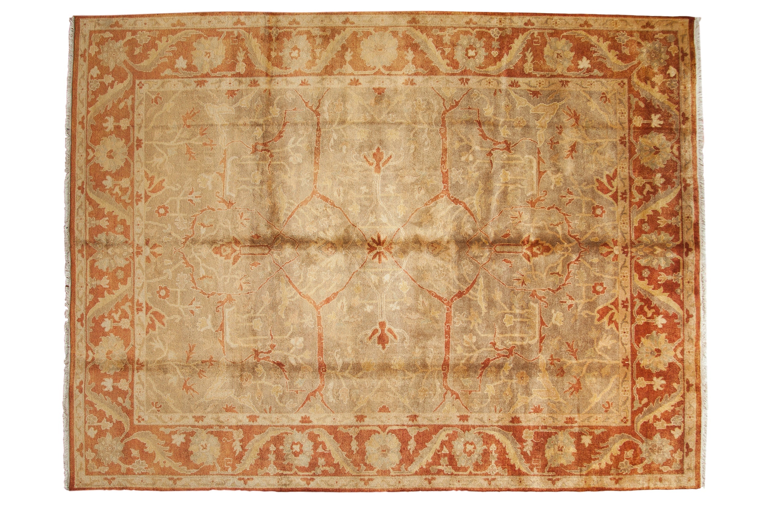 8.5x11.5 New Gold Wash Indian Oushak Design Carpet
