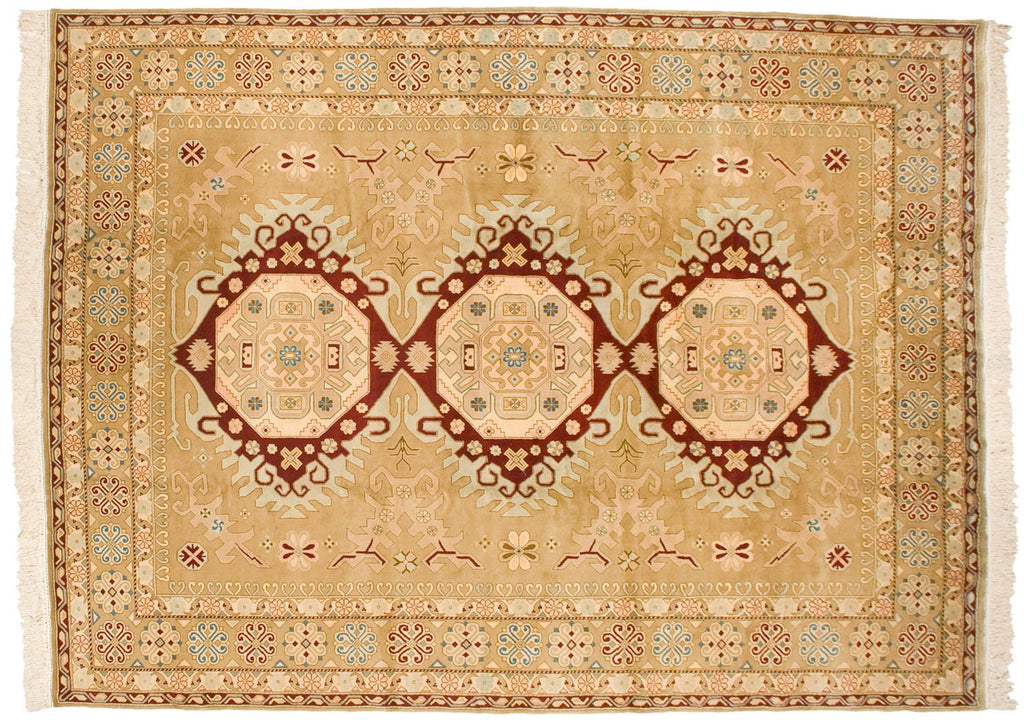 9x12 Vintage Distressed Bulgarian Caucasian Design Carpet