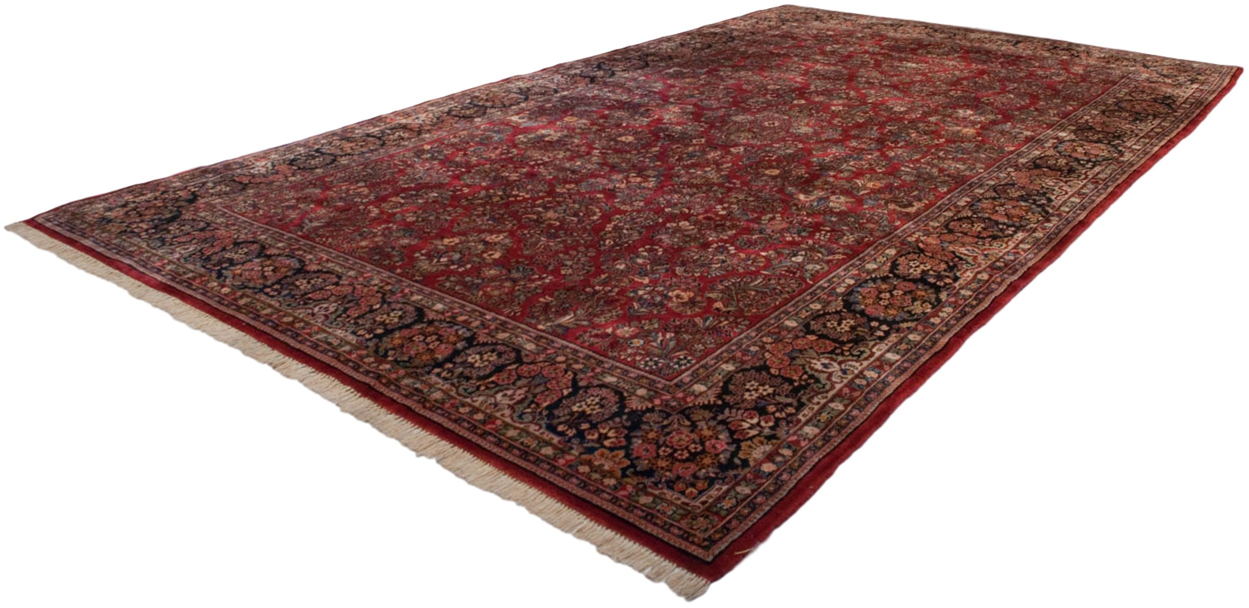 10.5x18.5 Vintage American Sarouk Carpet