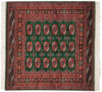 4x4 Vintage Fine Bokhara Square Rug