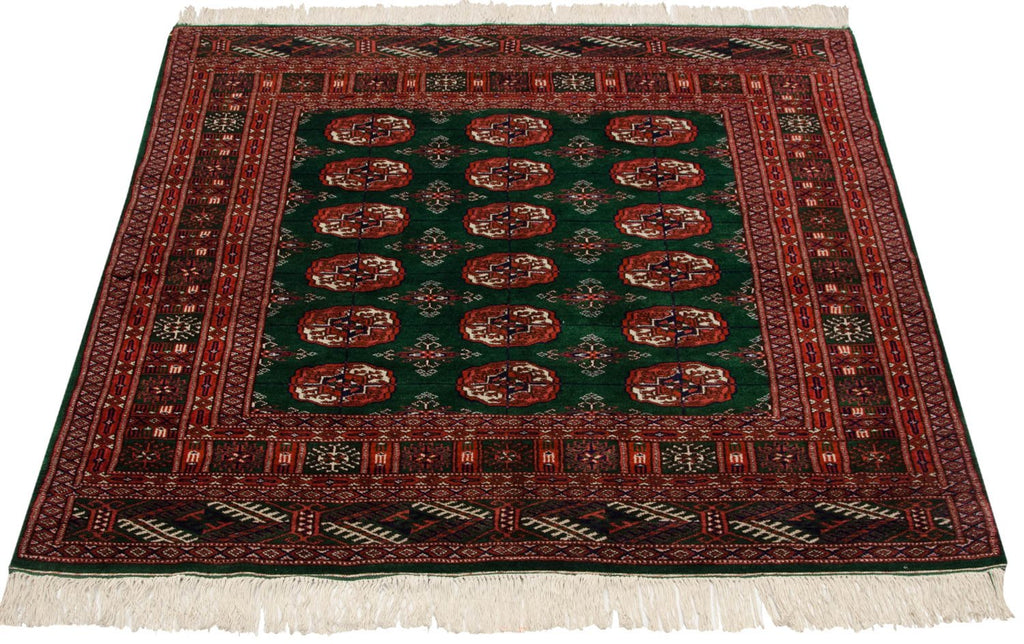 4x4 Vintage Fine Bokhara Square Rug