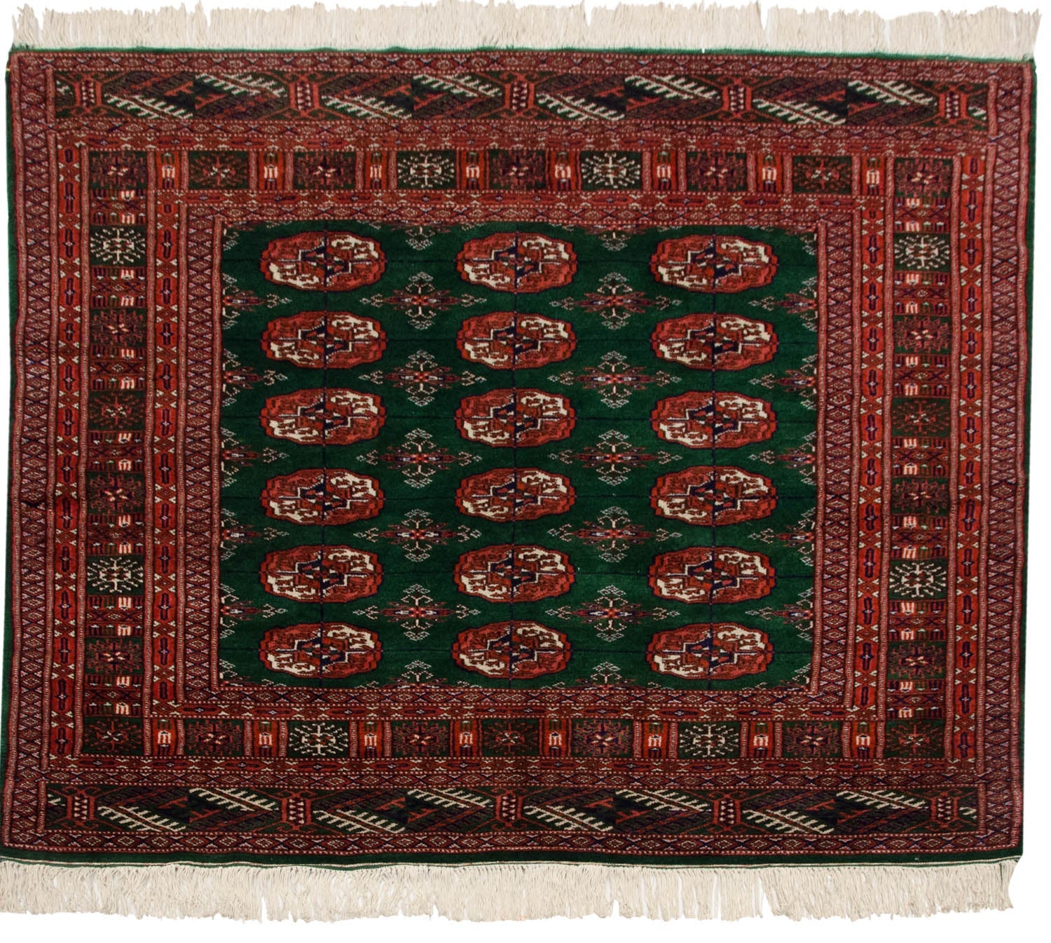 4x4 Vintage Fine Bokhara Square Rug