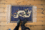 2x2.5 Vintage Pictorial Armenian Dragon Design Square Rug Mat