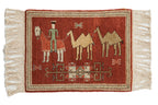 2x2.5 Vintage Pictorial Armenian Herdsman Design Square Rug Mat