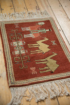 2x2.5 Vintage Pictorial Armenian Herdsman Design Square Rug Mat