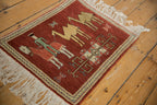 2x2.5 Vintage Pictorial Armenian Herdsman Design Square Rug Mat