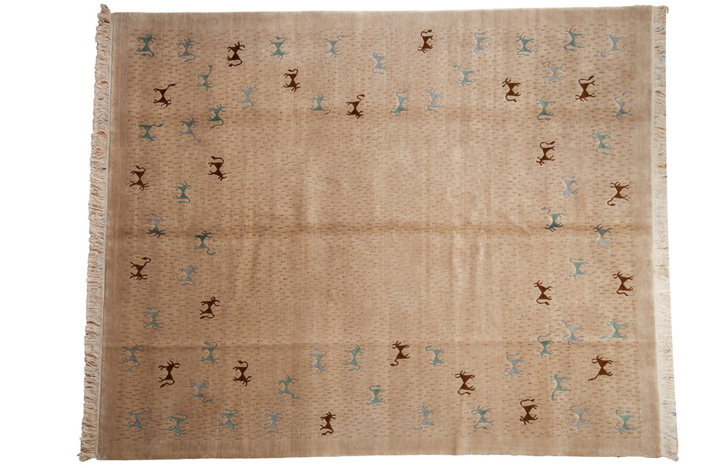 8x10 New Indian Folk Art Design Carpet