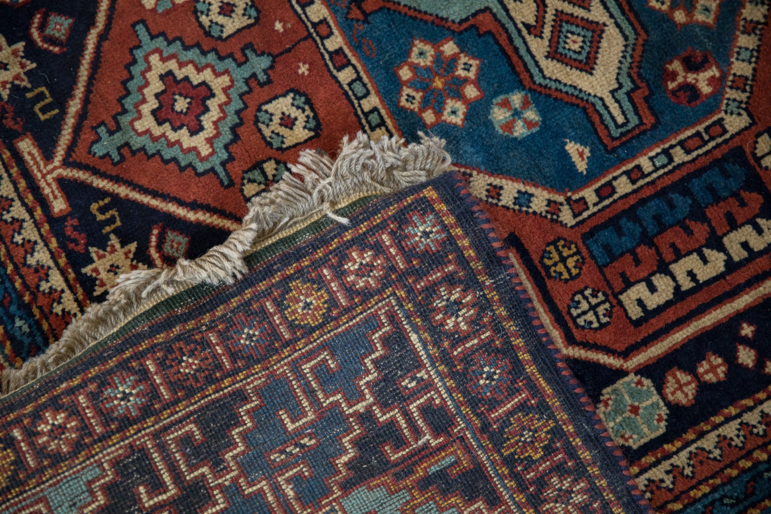 4.5x7 Vintage Indian Caucasian Design Rug