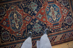 4.5x7 Vintage Indian Caucasian Design Rug