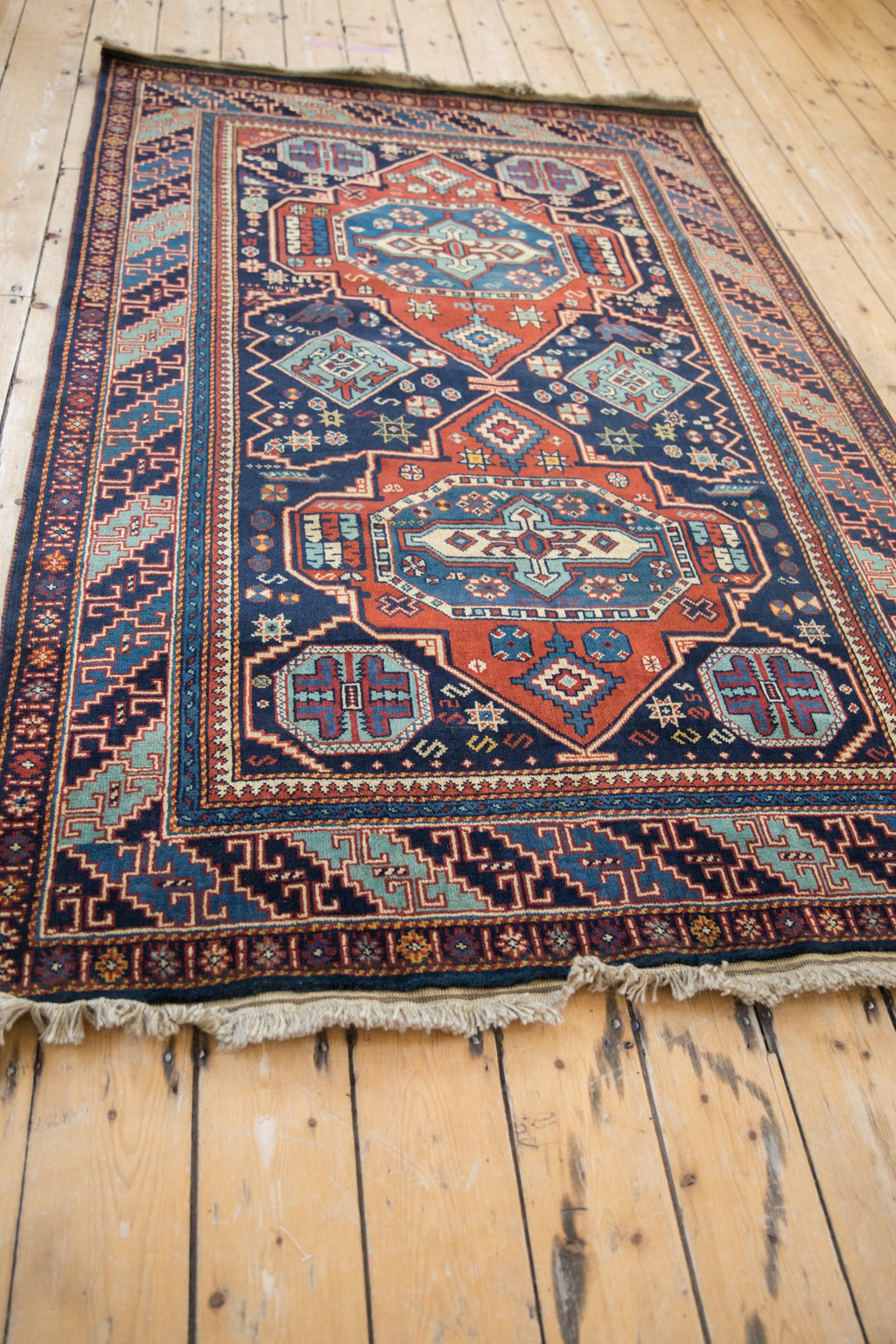 4.5x7 Vintage Indian Caucasian Design Rug