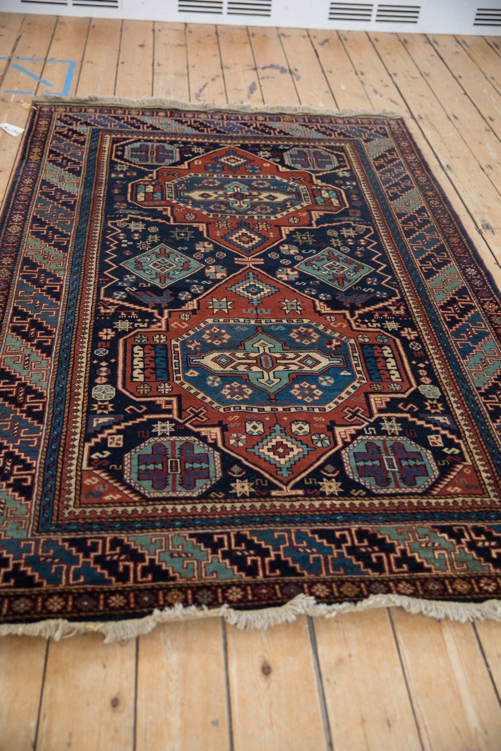 4.5x7 Vintage Indian Caucasian Design Rug