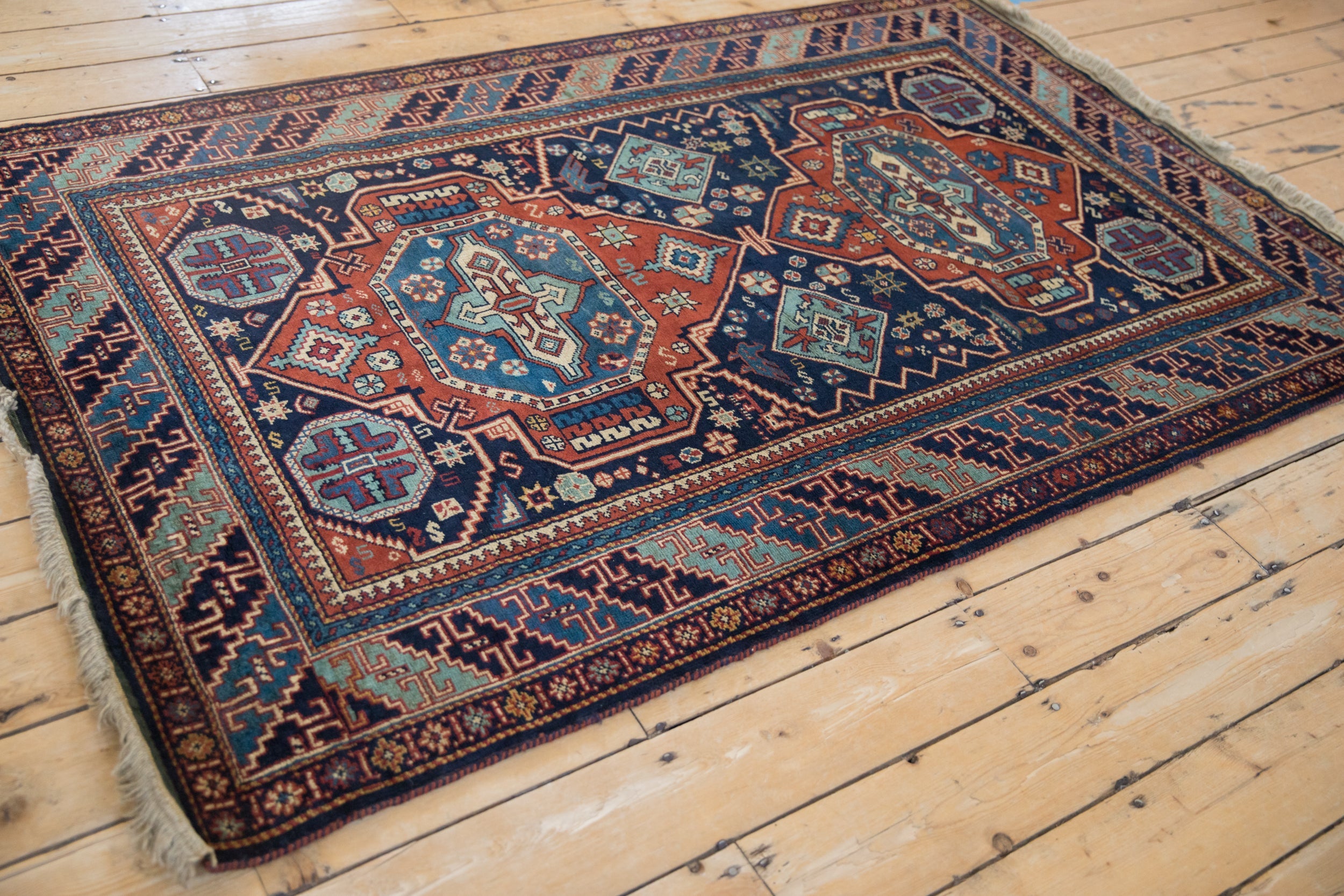 4.5x7 Vintage Indian Caucasian Design Rug