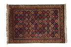 4.5x6 Vintage Indian Jaff Kurd Design Rug