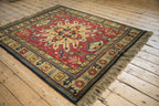 4.5x5.5 Vintage Indian Kazak Design Square Rug