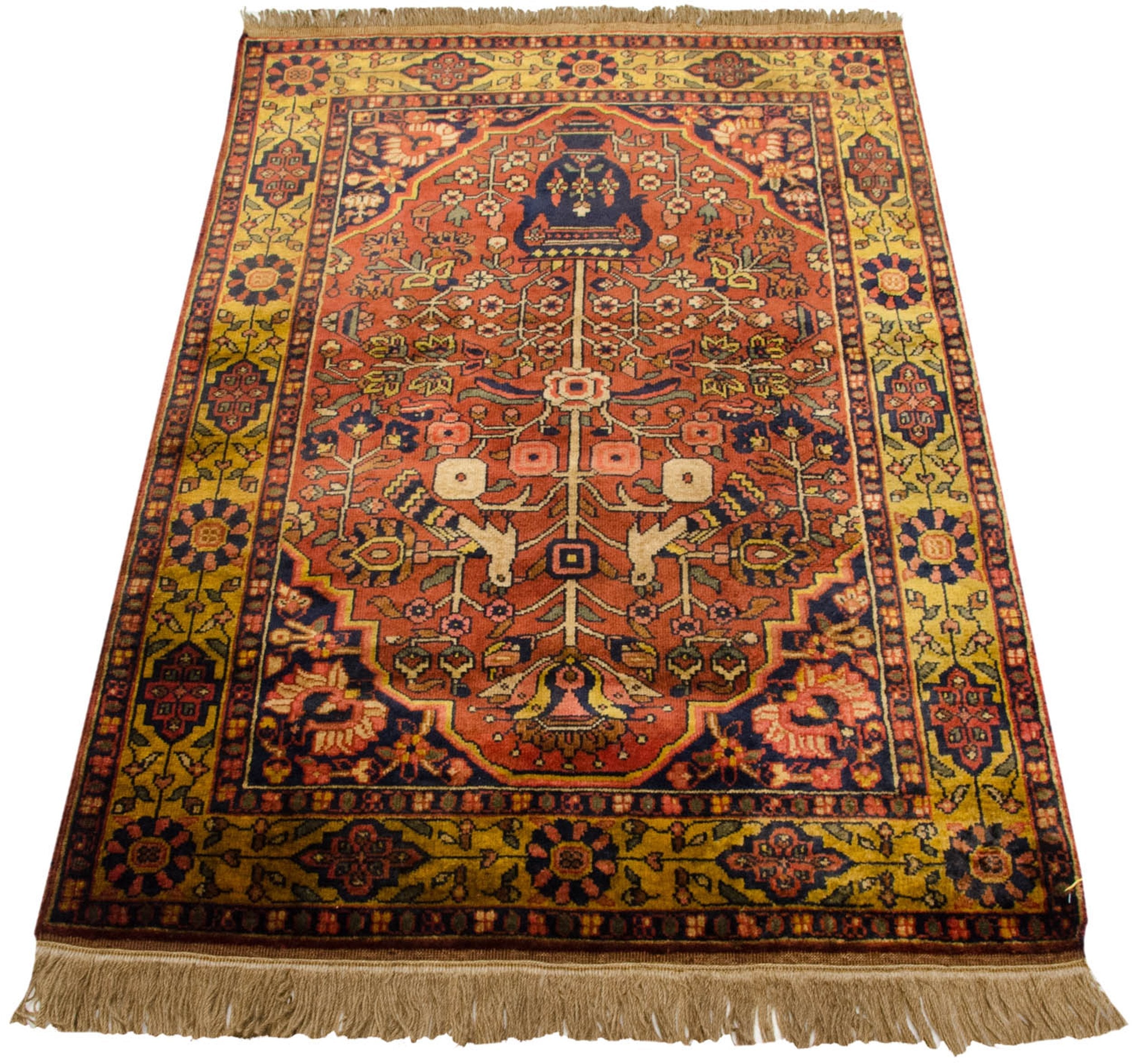 3x5 Vintage Indian Bakhtiari Design Rug