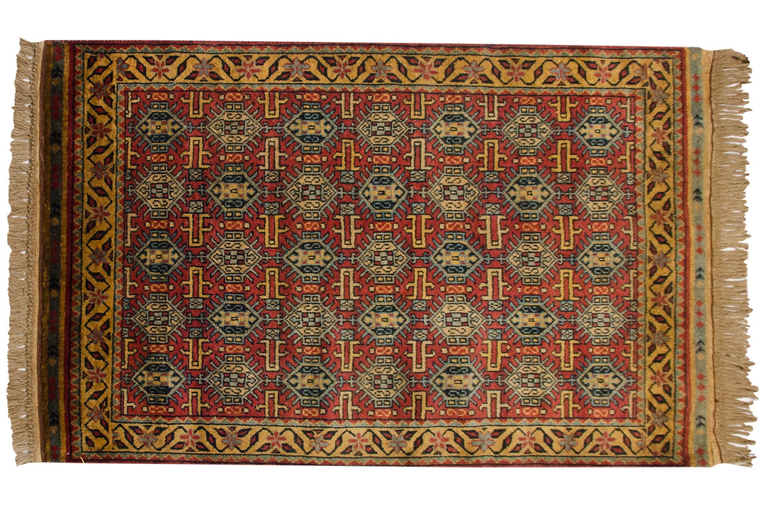 3x5 Vintage Indian Caucasian Design Rug