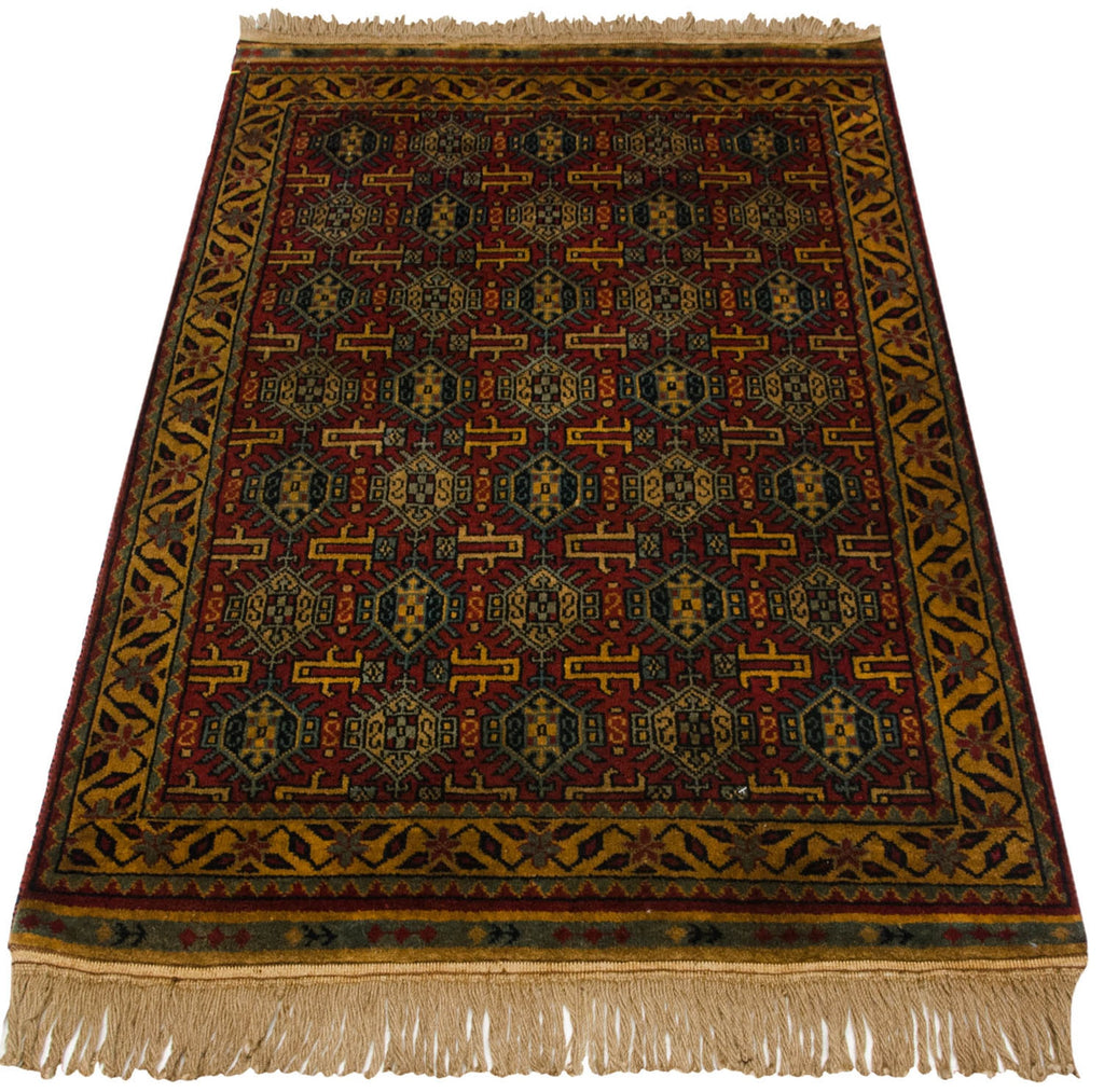 3x5 Vintage Indian Caucasian Design Rug